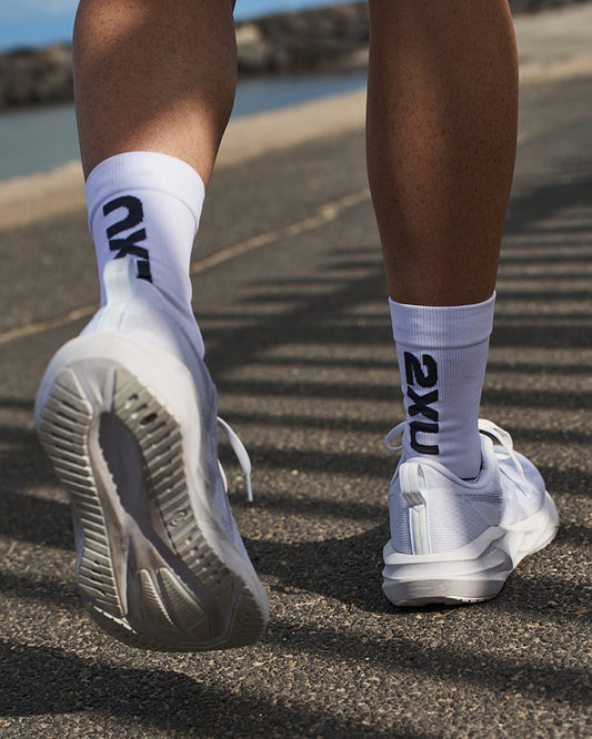 2XU Vectr Cushion Crew White/Grey Sock - Frontrunner Colombo
