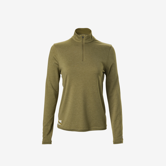 Tracksmith Session Quarter Zip Womens Aloe - Frontrunner Colombo