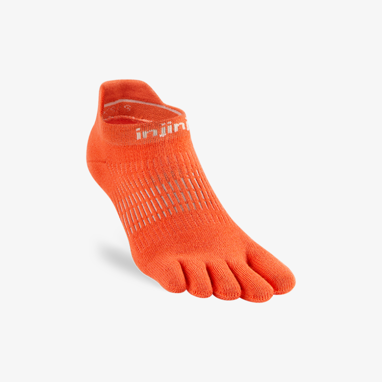 Injinji Womens Run Lightweight No-Show - Grapefruit - Frontrunner Colombo