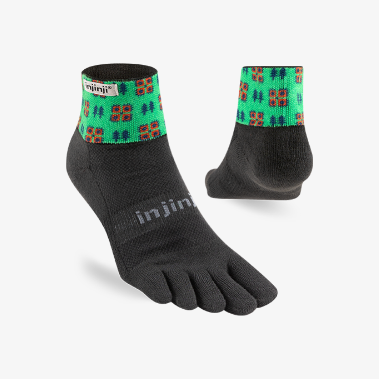 Injinji Artist Designed Mens Mini-Crew Evergreen - Frontrunner Colombo