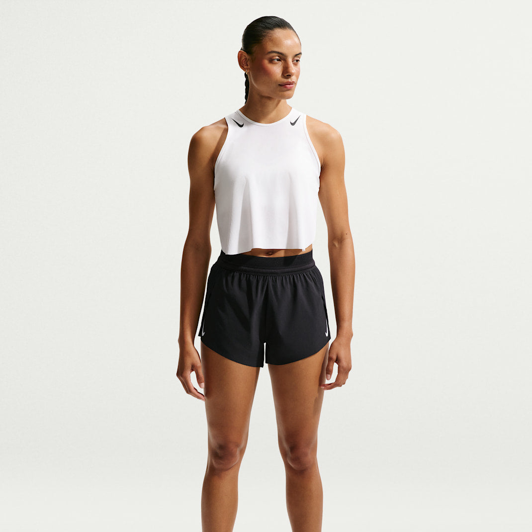 Nike AeroSwift Womens Mid-Rise 3" Running Shorts - Black - Frontrunner Colombo