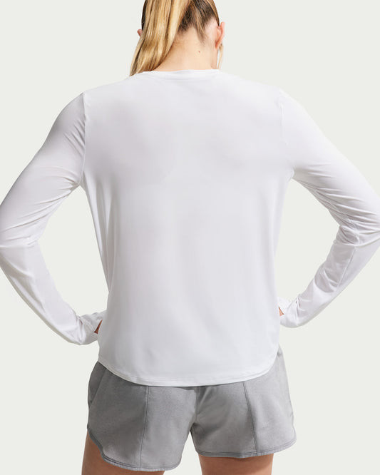 Nike One Classic Dri-Fit Long Sleeve Top Womens White - Frontrunner Colombo