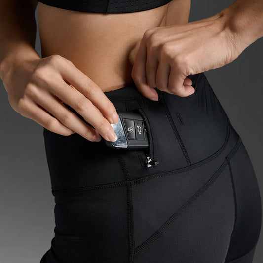 2XU Light Speed Mid-Rise Compression Shorts Womens Black/Gold - Frontrunner Colombo