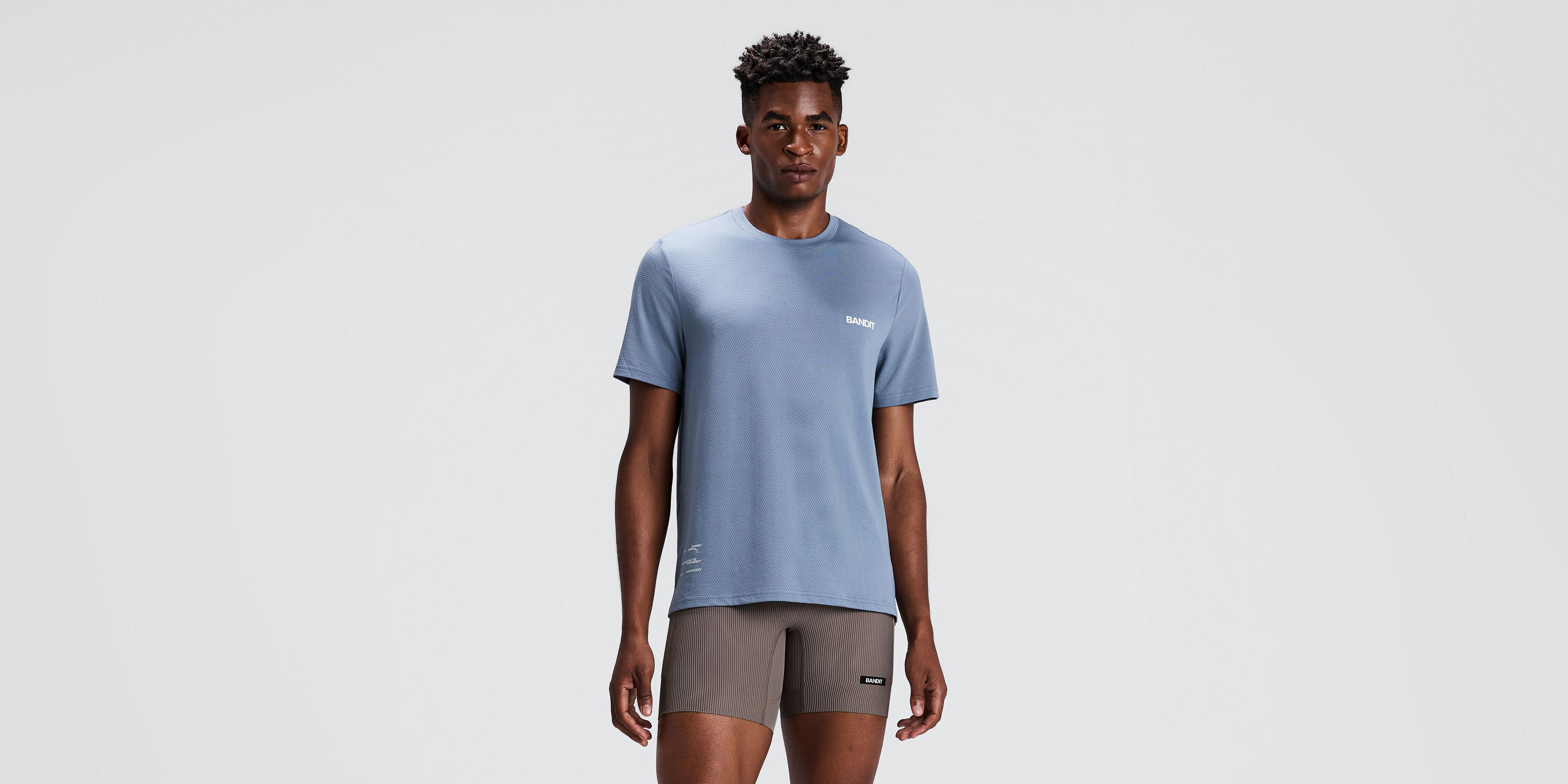 Bandit Men's Micromesh Run Tee Steel Horizon