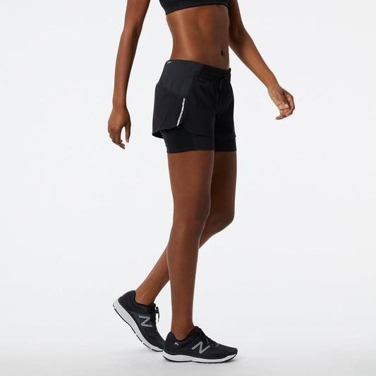 New Balance Impact Run 2 in 1 Womens Short - Frontrunner Colombo