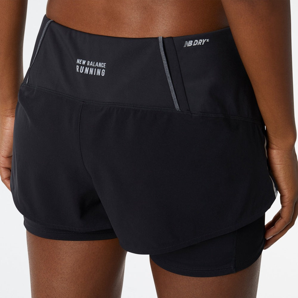 New Balance Impact Run 2 in 1 Womens Short - Frontrunner Colombo
