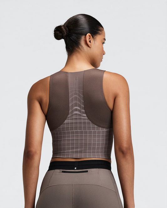 Bandit Womens Vanisher Square Neck Race Crop - Cocoa - Frontrunner Colombo
