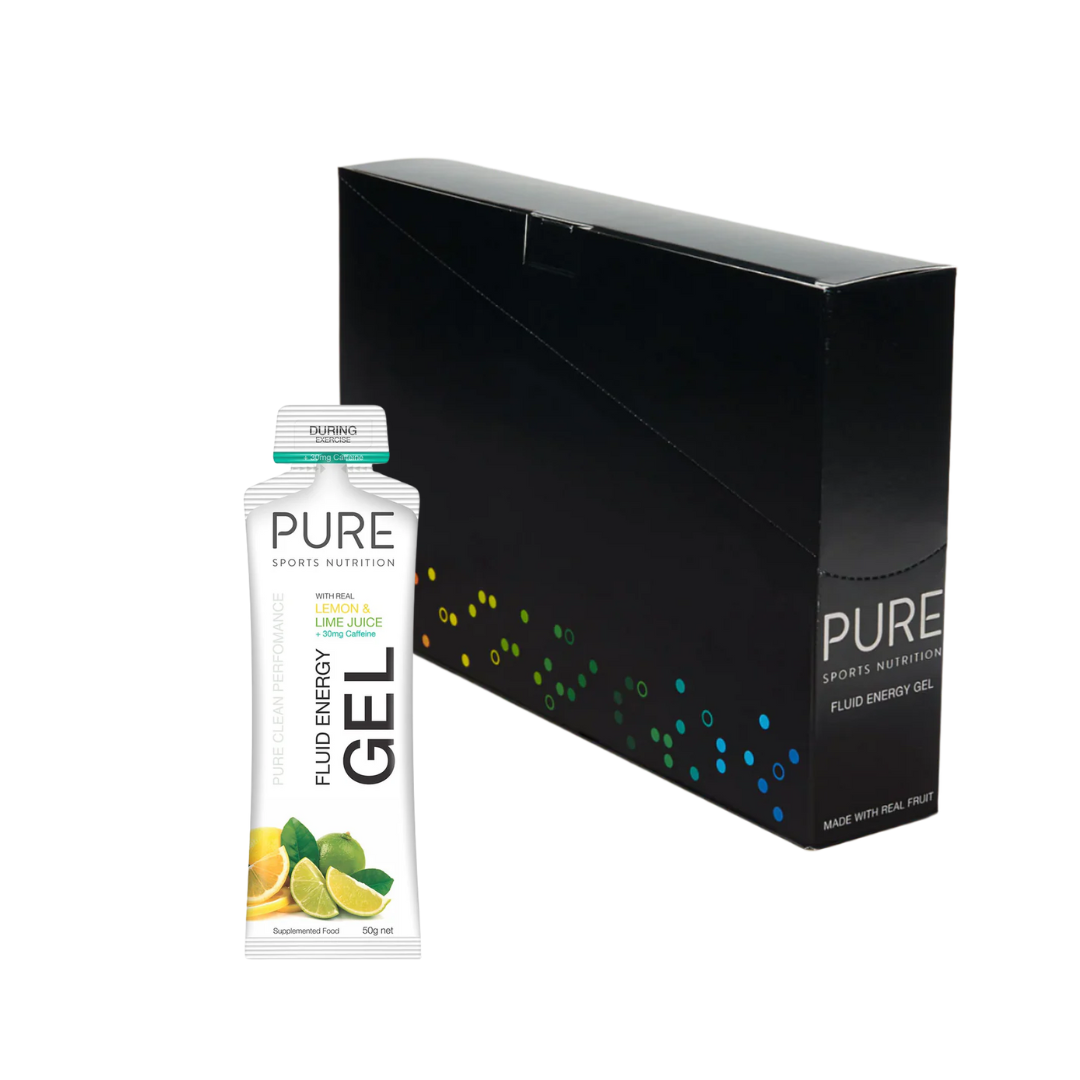 Pure Fluid Energy Gel Lemon & Lime Caffeine - Box of 18 - Frontrunner Colombo