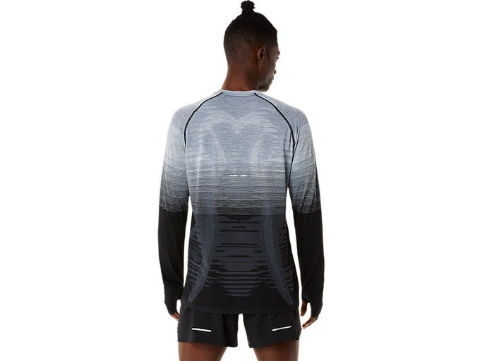 Asics Seamless LS Shirt Mens Black/Carrier Grey - Frontrunner Colombo