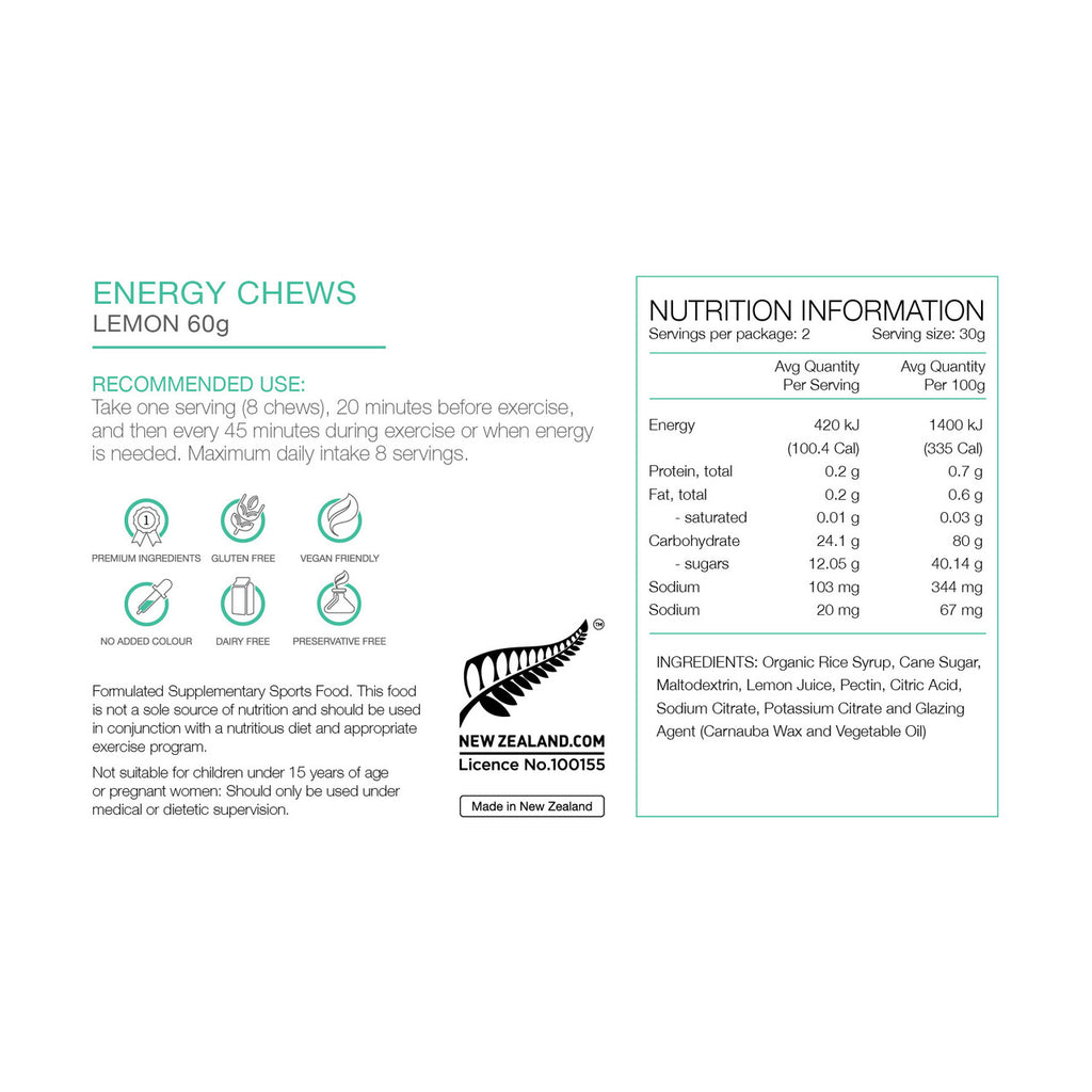 Pure Energy Chews 60g - Frontrunner Colombo
