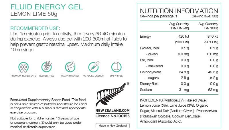 Pure Fluid Energy Gel Lemon & Lime Box of 18 - Frontrunner Colombo