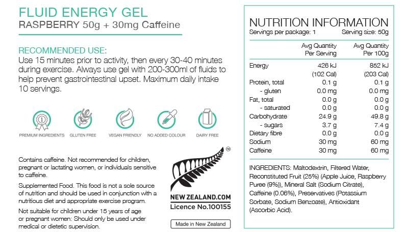 Pure Energy Gel Raspberry + Caffeine Box - Frontrunner Colombo